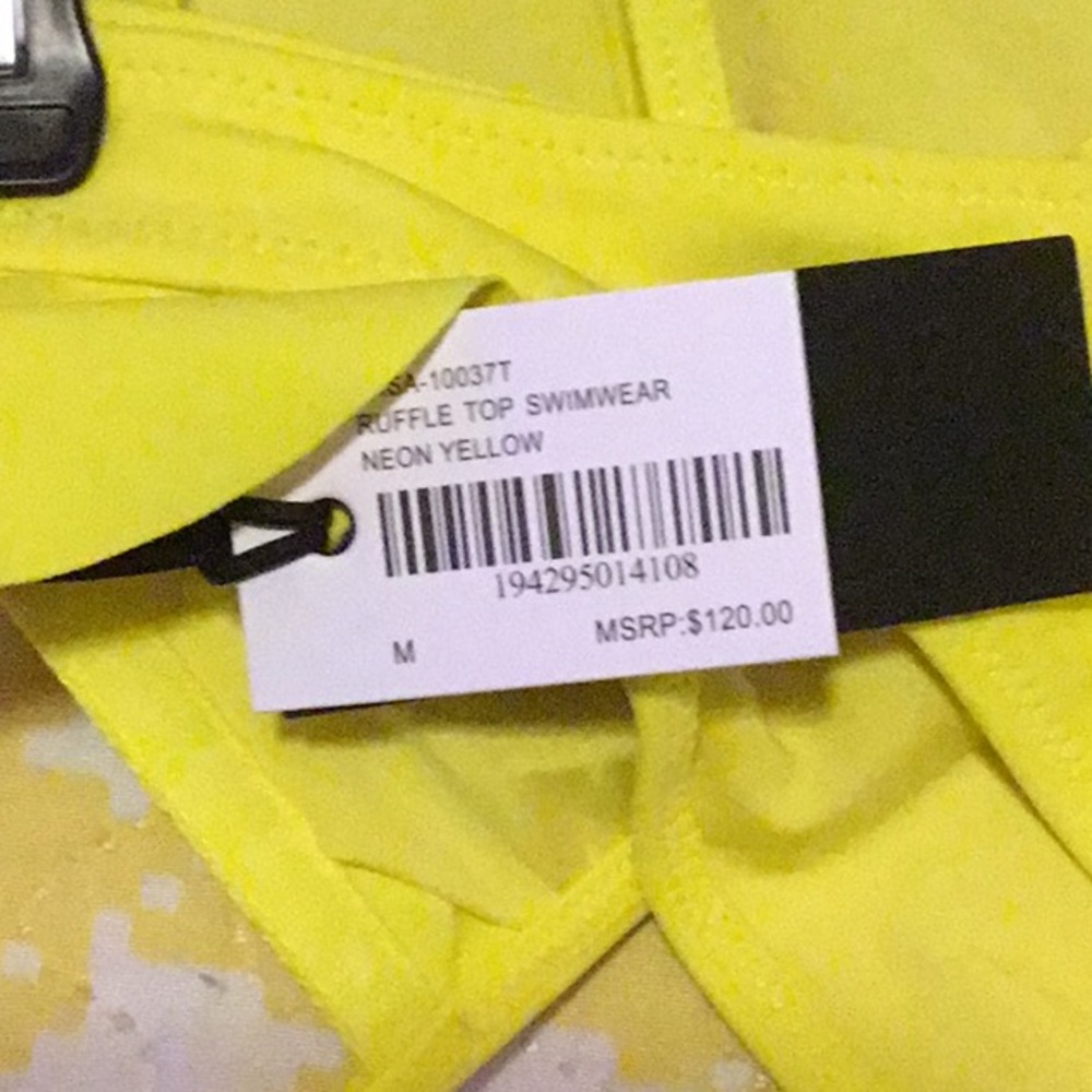 Kendall-Kyle Neon yellow ruffle bikini set NWT. - Picture 4 of 4